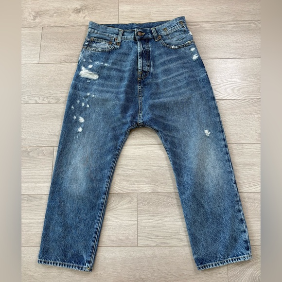 R13 Tailored Drop Bain With Rips Jeans - Picture 2 of 16